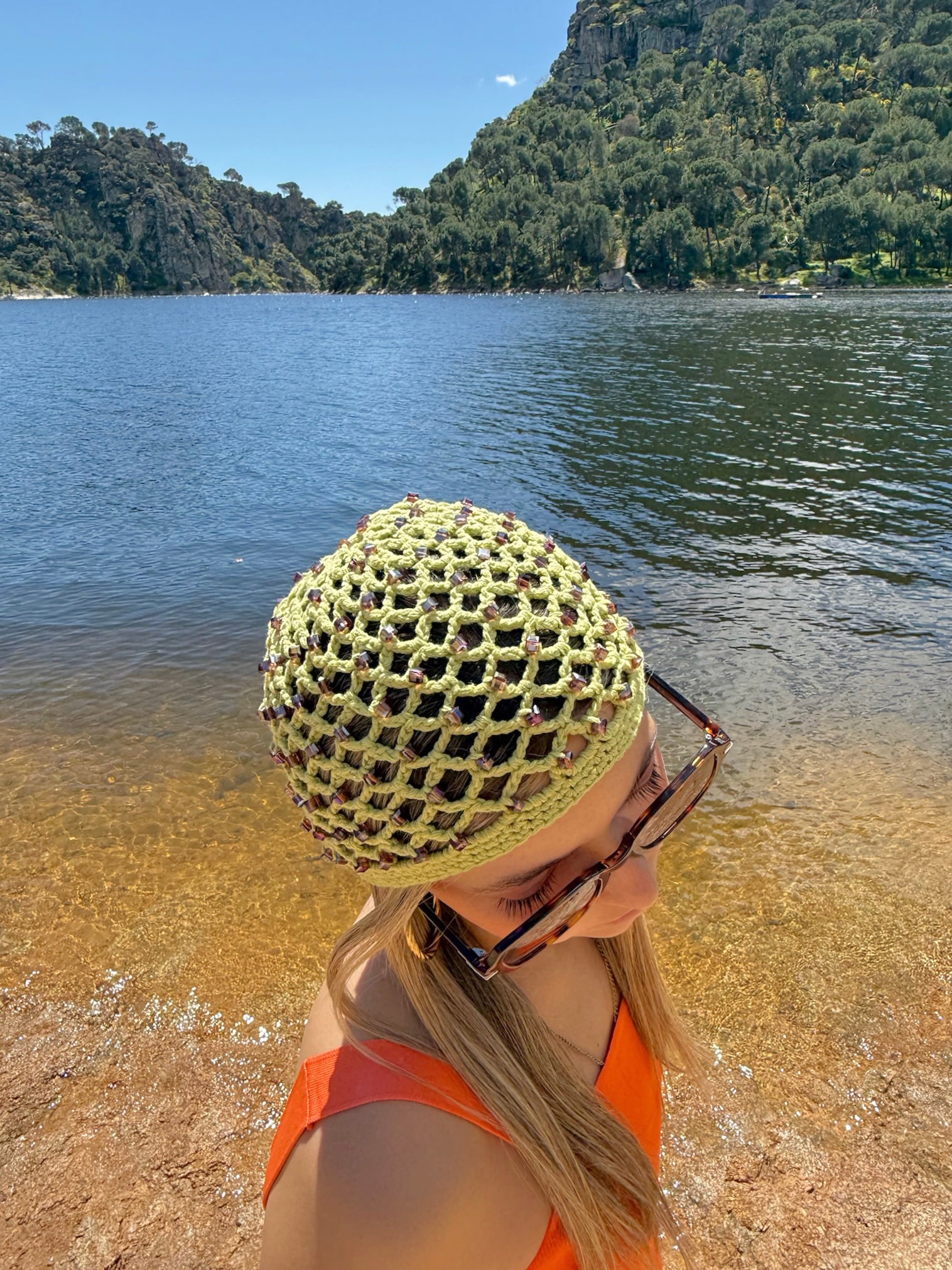 Gorro crochet verde