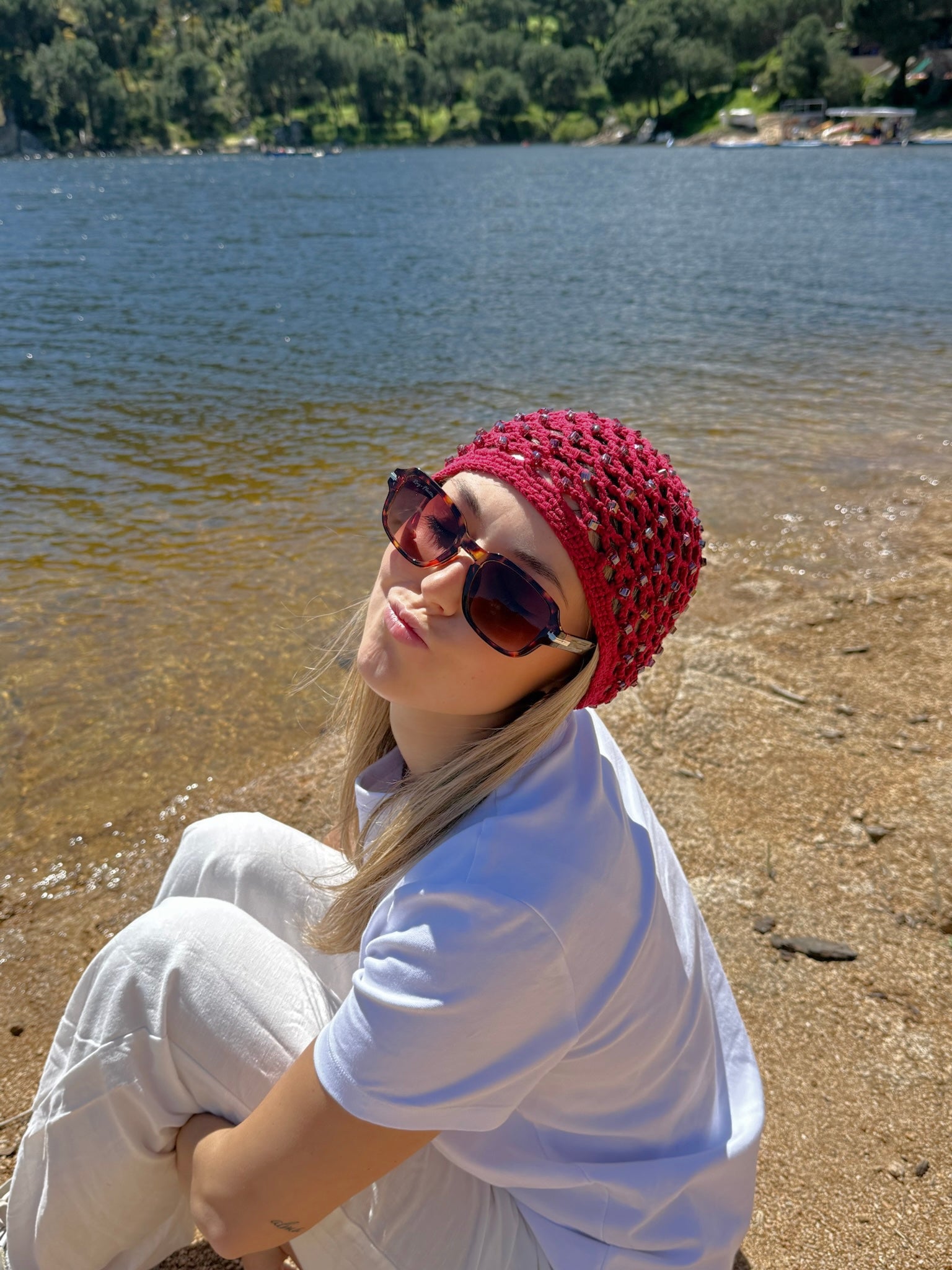 Gorro crochet rojo
