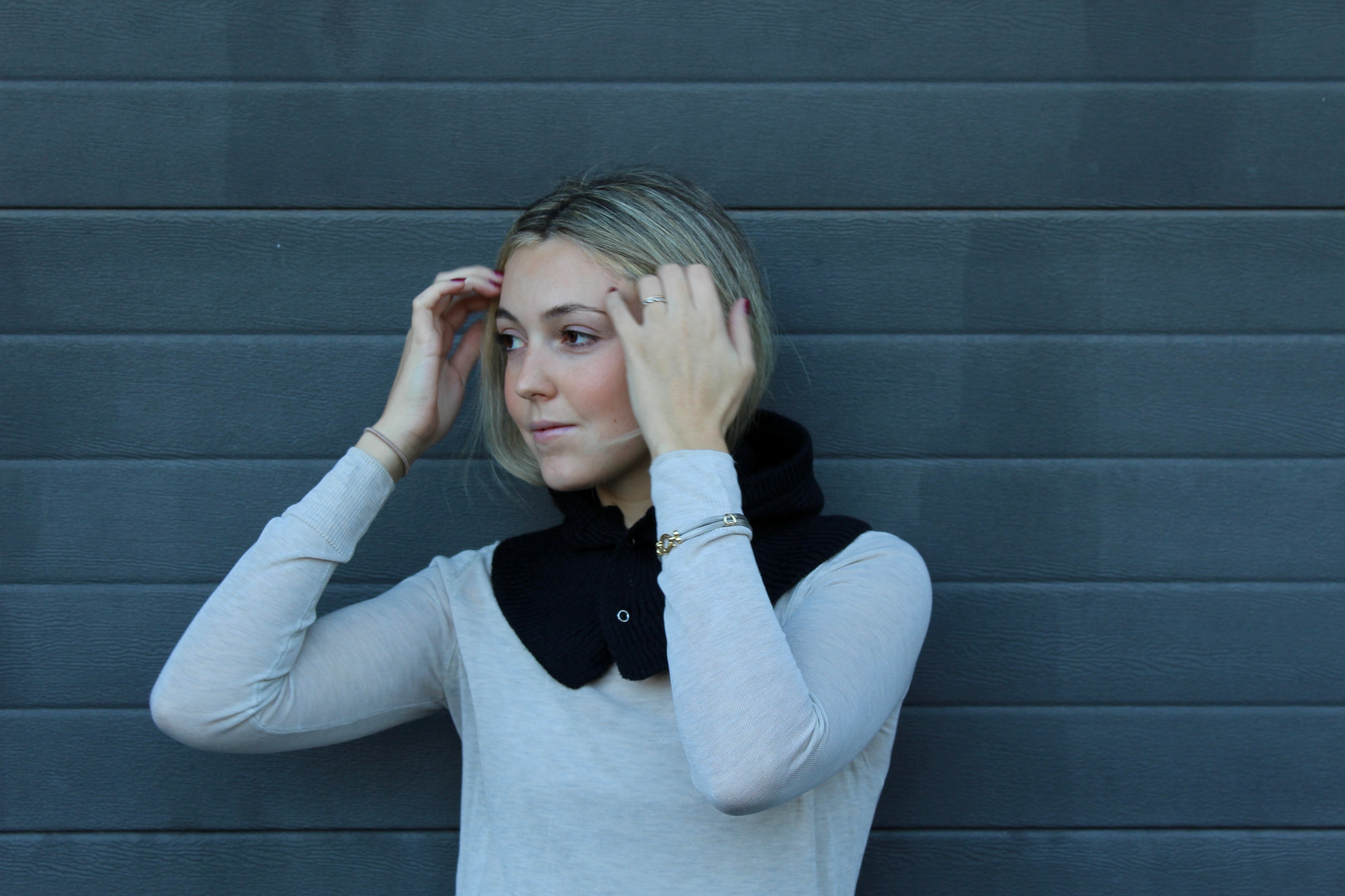 Balaclava punto botones (negro)