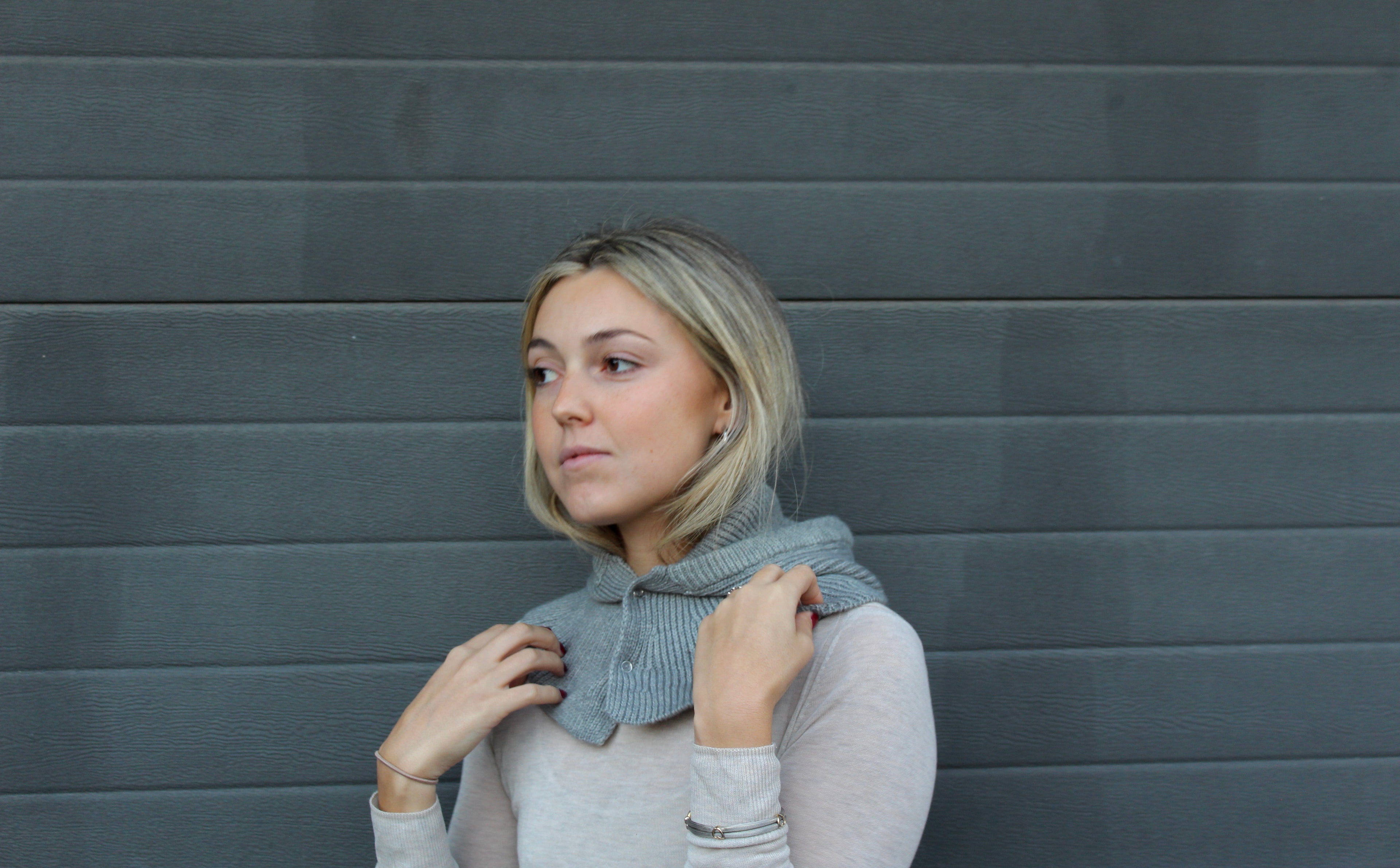 Balaclava punto botones (gris)