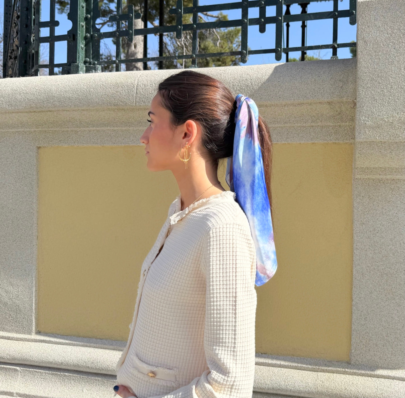Pañuelo tie dye (azul y morado)
