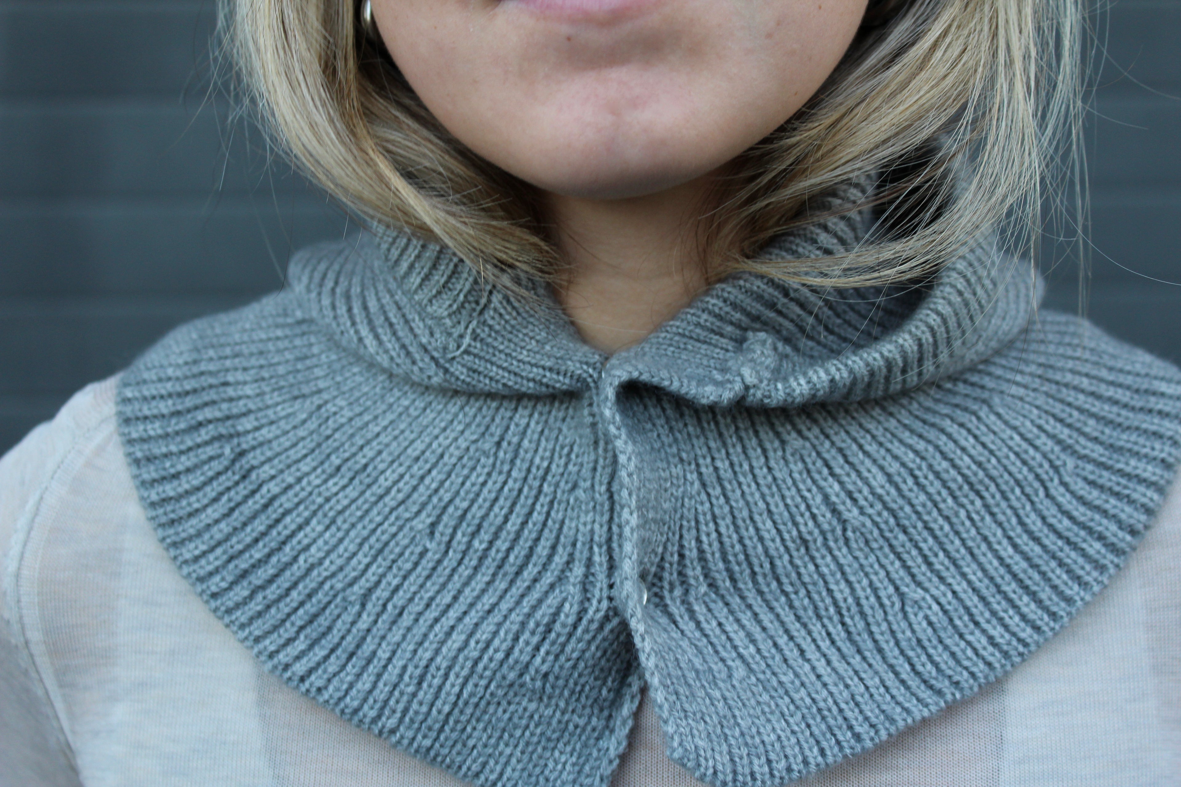Balaclava punto botones (gris)