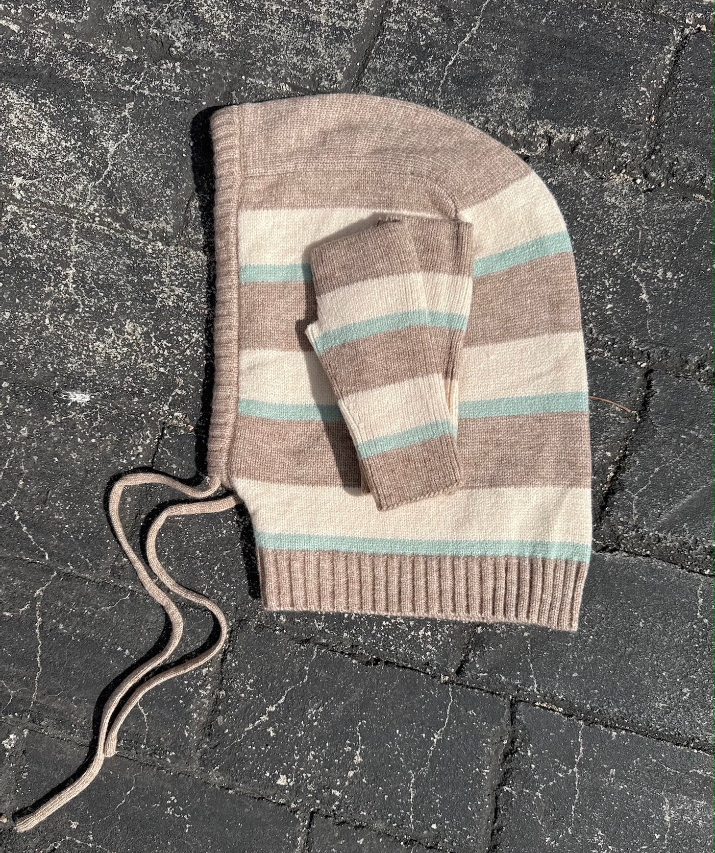 Balaclava rayas verde + mitones
