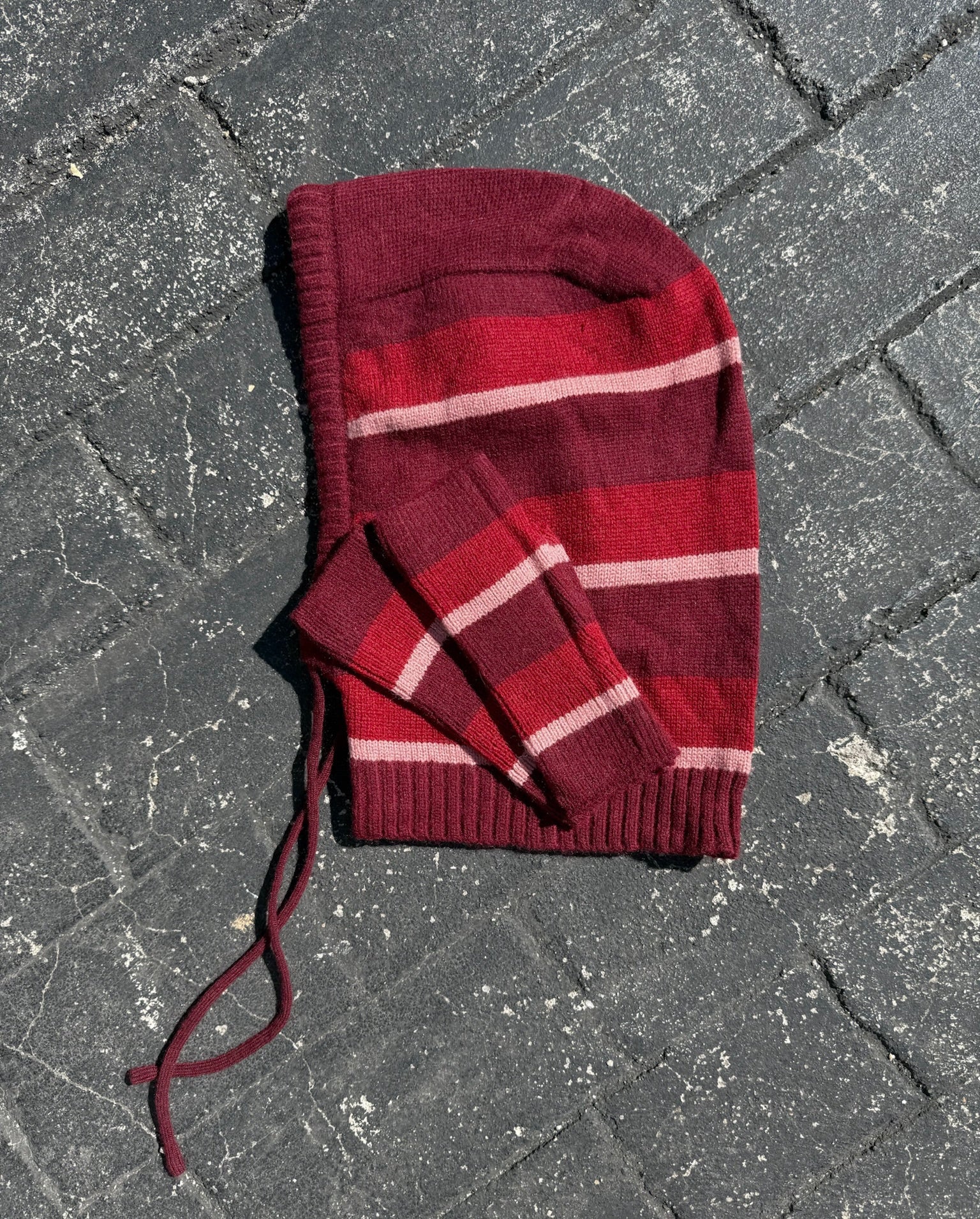 Balaclava rayas roja + mitones