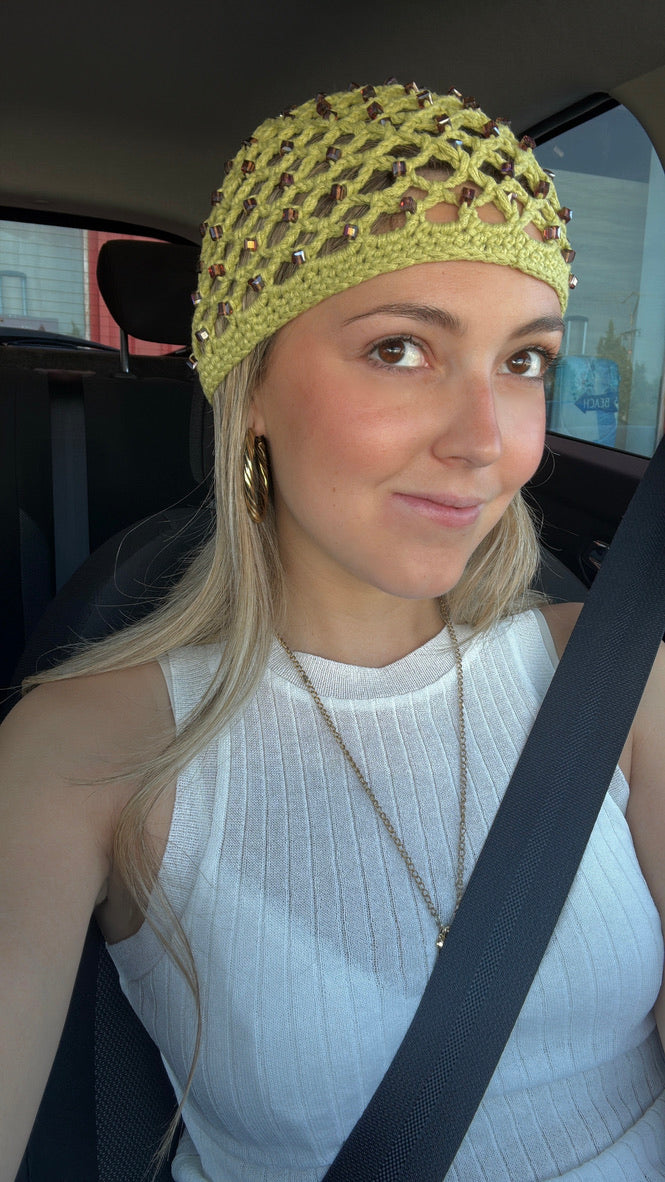 Gorro crochet verde