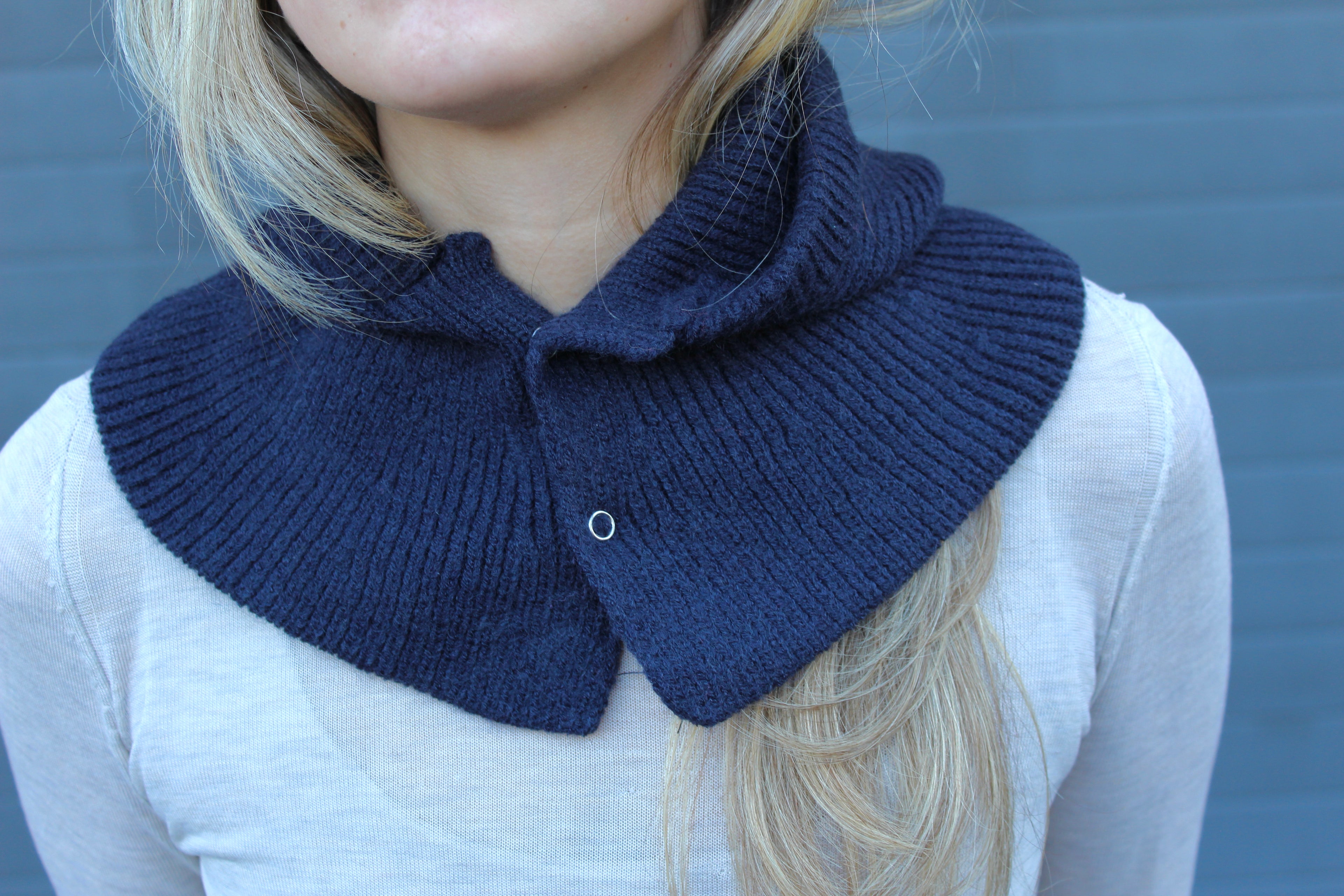 Balaclava punto botones (azul)