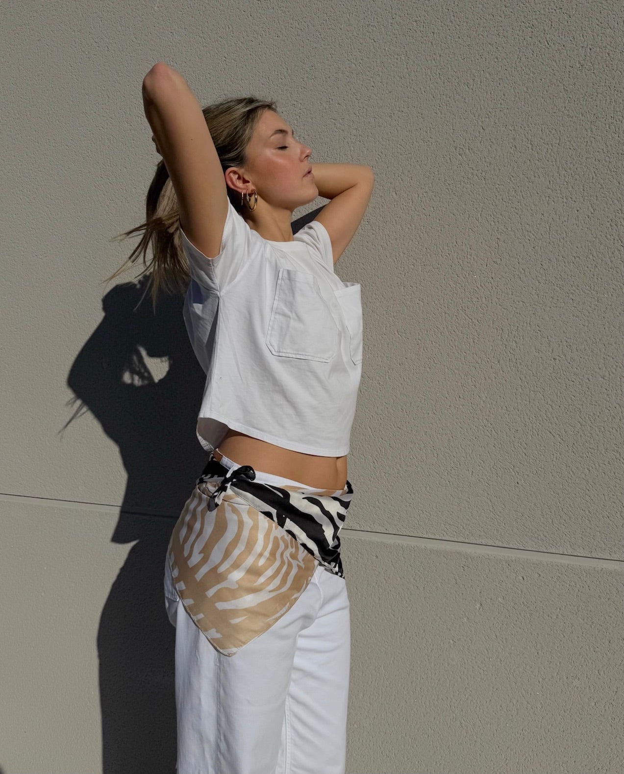 Pañuelo cebra simple (beige)