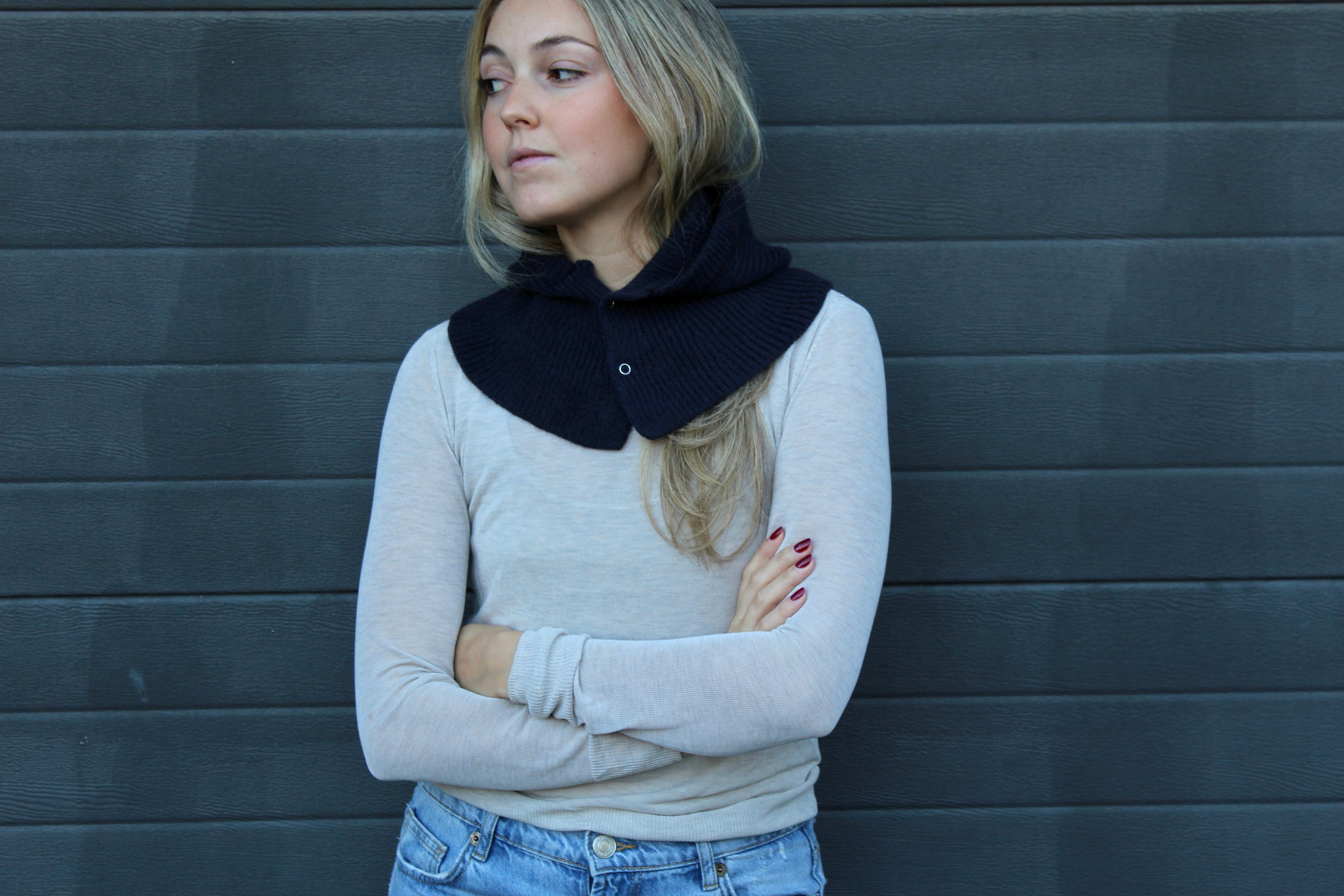 Balaclava punto botones (azul)