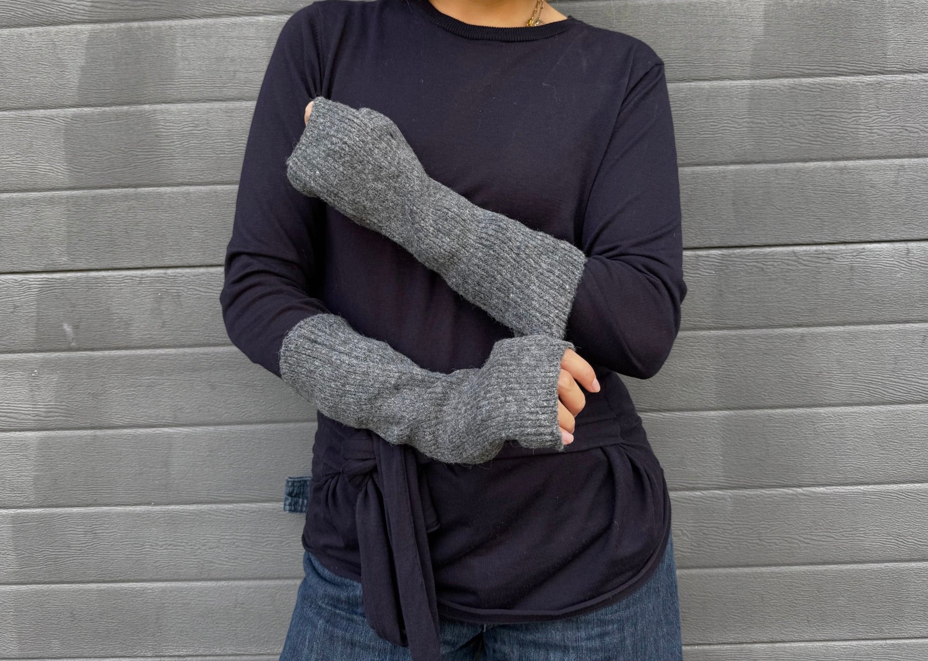Mitones basic gris oscuro