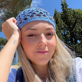 Gorro crochet azul
