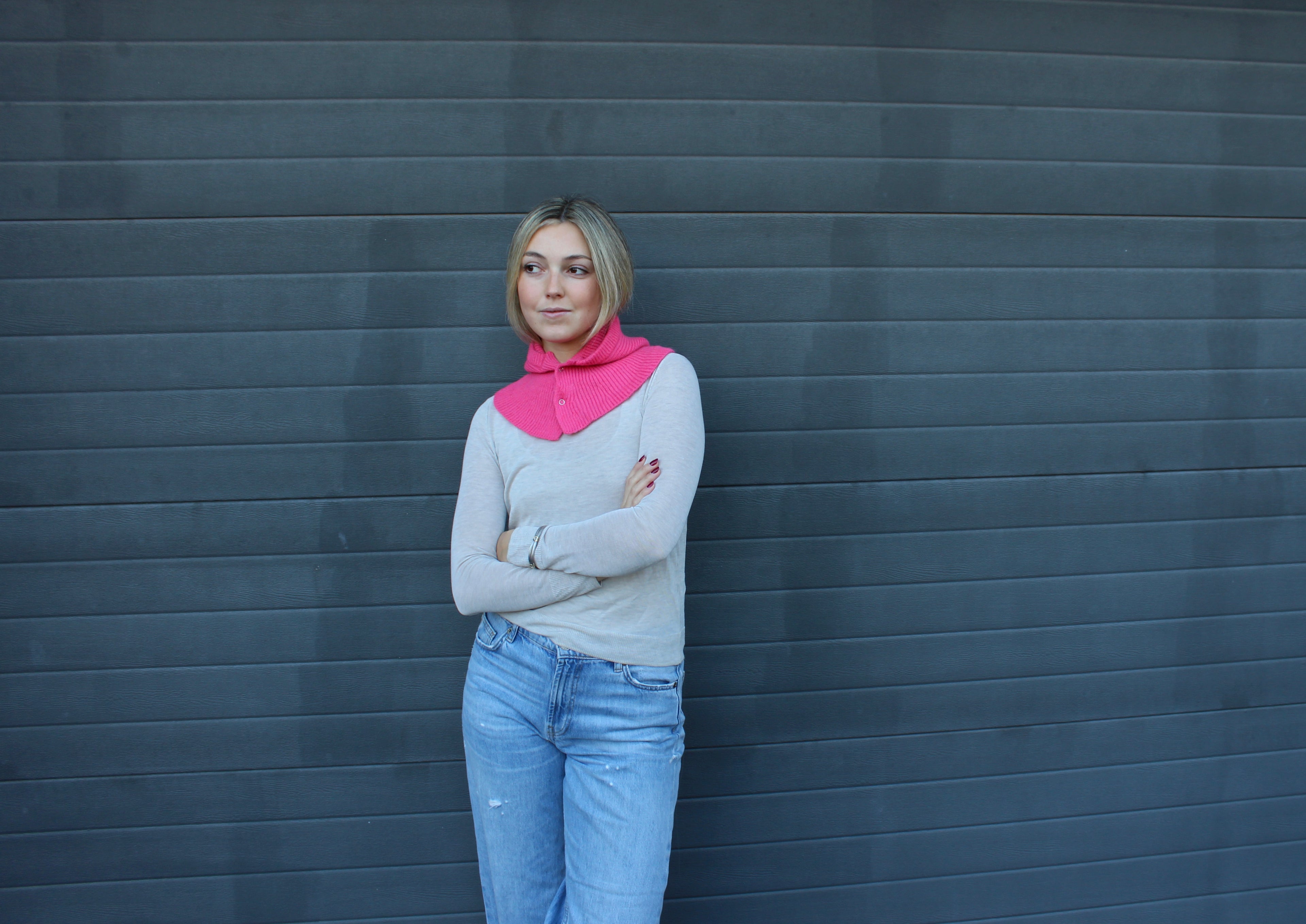Balaclava punto botones (rosa)