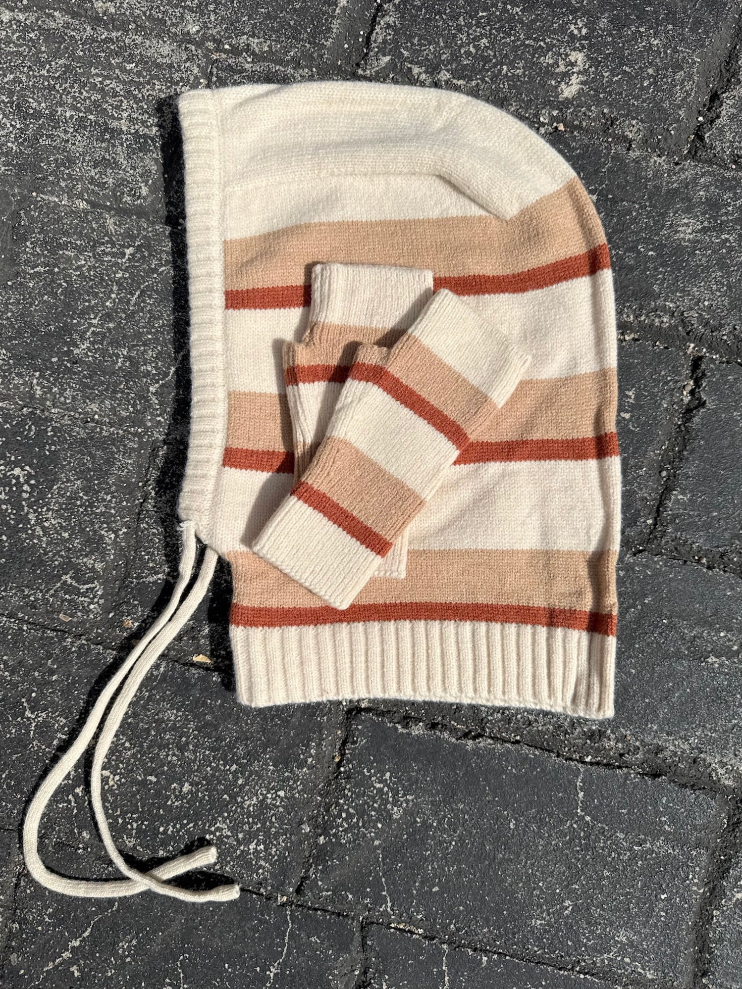 Balaclava rayas teja + mitones