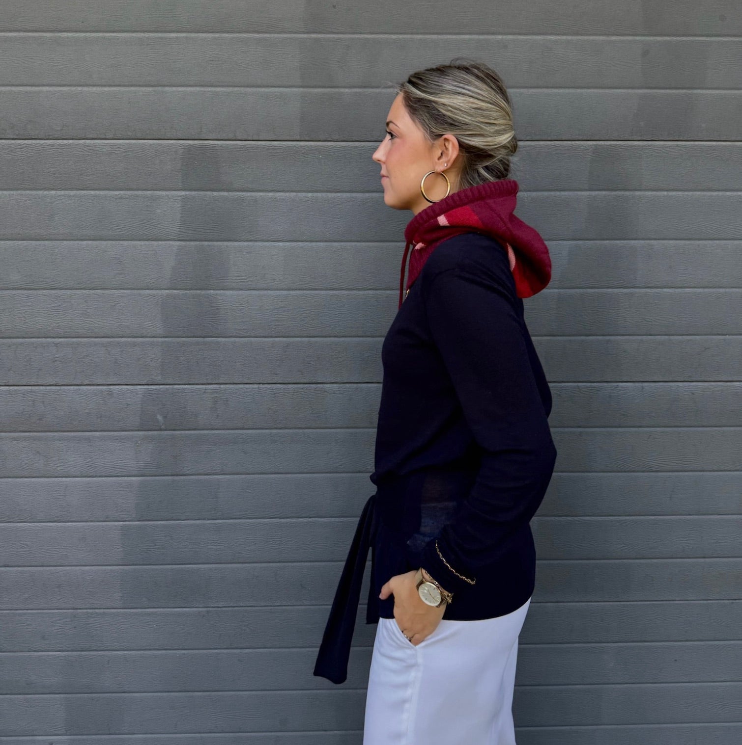 Balaclava rayas roja + mitones