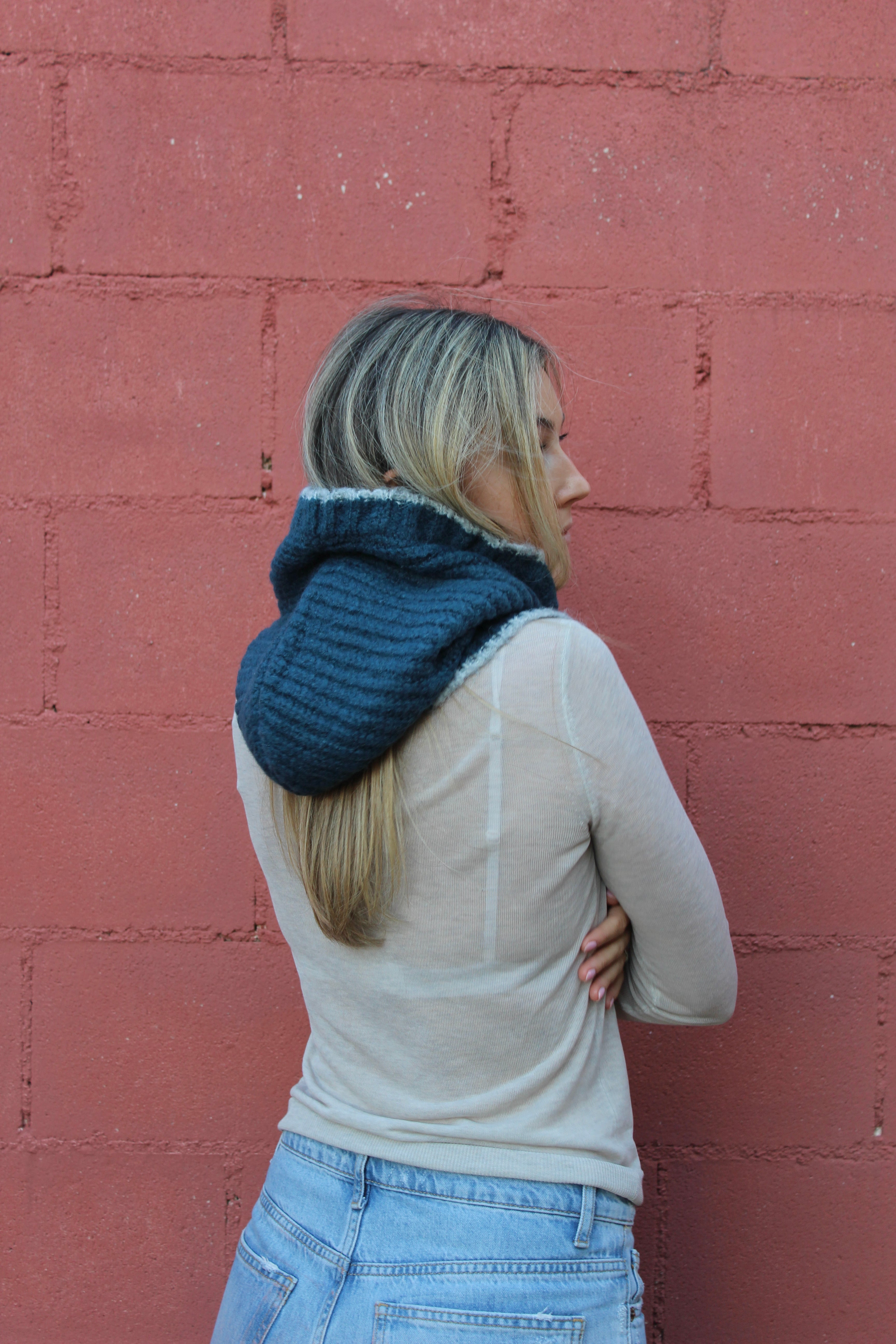 Balaclava bicolor azul oscuro y azul claro